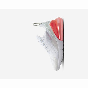 Trampki Nike Air Max 270 Chłopięce Białe Białe Różowe | Polska-56889